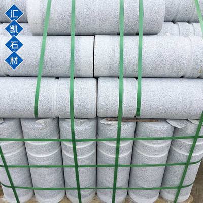 灰色花岗岩挡车柱 拦路障碍石墩路障挡车人行道圆柱石 北方异型石