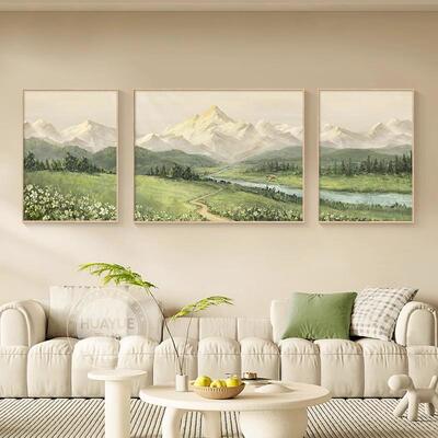 日照金木山客厅装饰画欧原风ETW-2843景山水画聚宝北盆画沙发背景