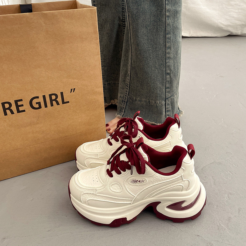 爆款港风松糕厚底老爹鞋女小个子增高2025新款夏季百搭休闲运动鞋,女鞋,老爹鞋,淘宝优惠券,粉丝福利购,淘宝优惠卷