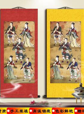 青苗五谷神画像挂画宣纸卷轴画五谷丰登墙壁挂墙装饰画客厅人物画