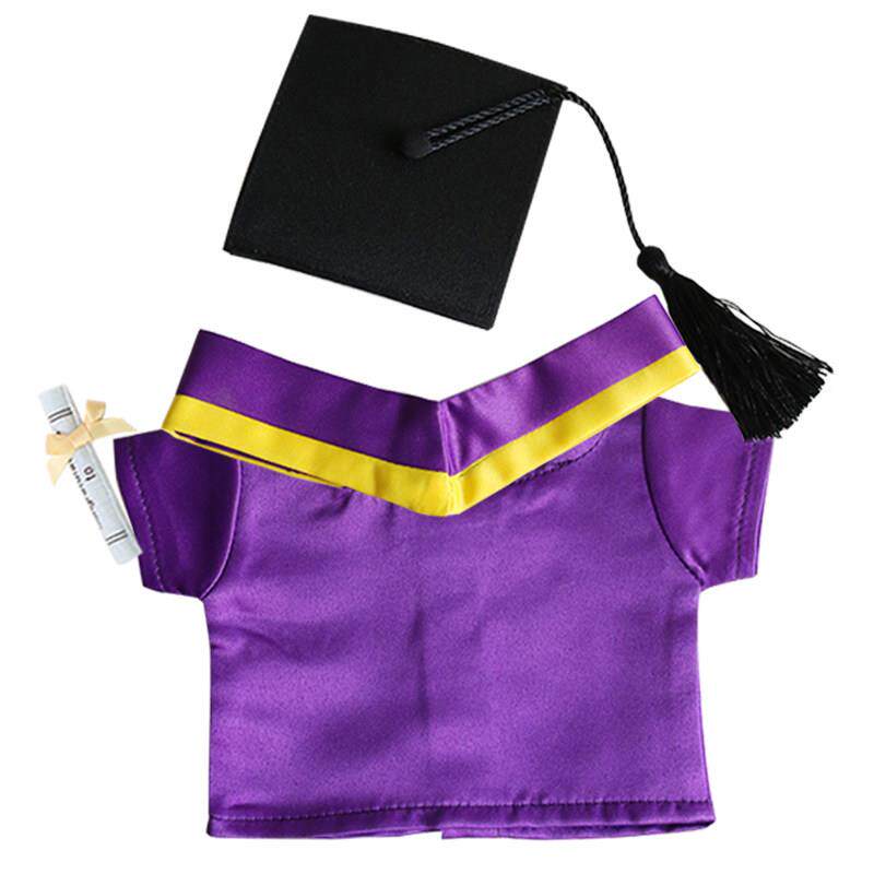 香港幼稚园毕业袍毕业熊公仔袍衫博士帽紫色学士服幼儿园礼物娃娃