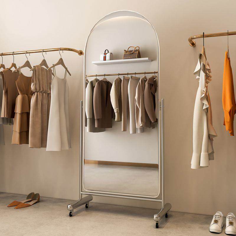 带轮试衣镜拱形穿衣镜舞蹈镜家用显瘦试衣镜落地镜子可移动轮显高