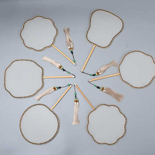 空白团扇中国风竹框绘画工笔画画宫扇手绘古风DIY扇子批发