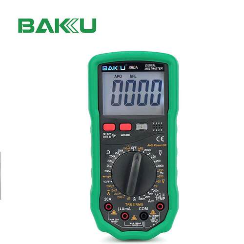 巴酷BA-890A数字万用表小型家用万能表电工维修测电压电流配电池