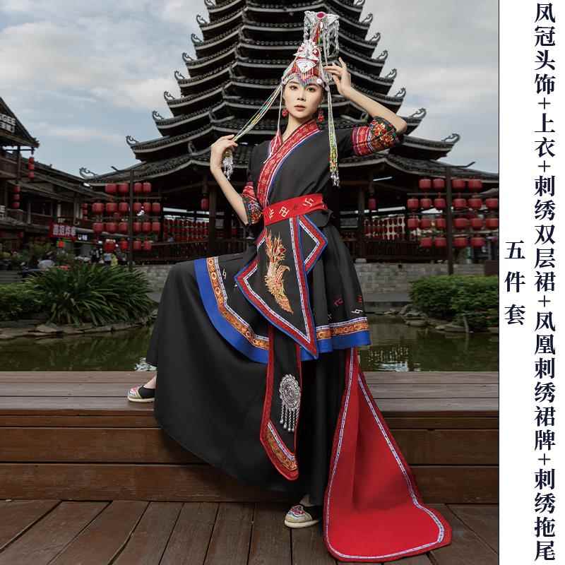 正品新畲族服女数民族服饰成人端传少统盛装装刺绣凤冠舞蹈演高出