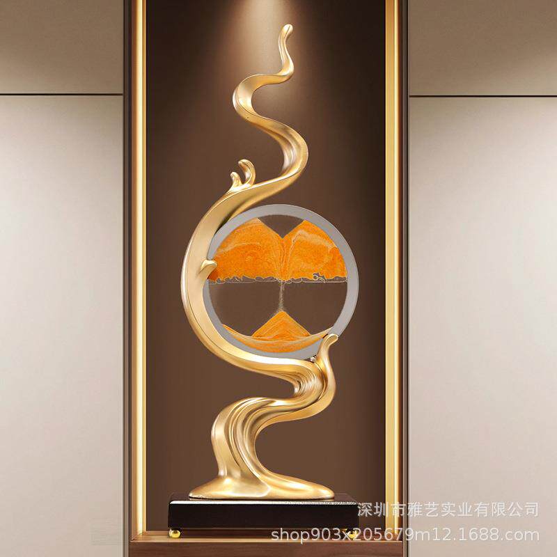 酒柜装饰品办公室装饰摆件轻奢高档客厅电视柜流沙画高级风生水.