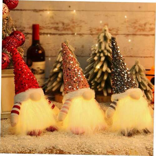 christmas decoration tree Glowing doll with faceless doll
