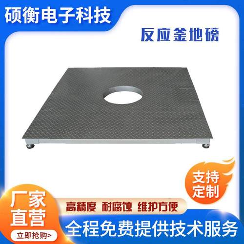定制TCS反应釜电子地磅料罐电子磅秤开孔电子磅称圆孔地上衡