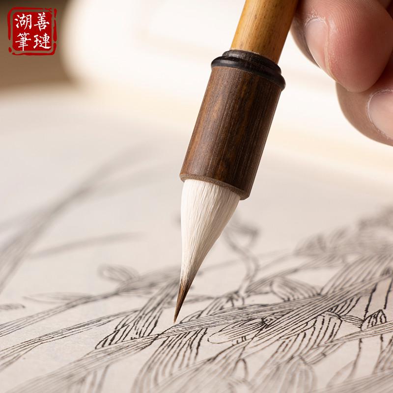 善琏湖笔古法鸡距笔小楷笔兼毫书法笔兼兔毫紫毫毛笔蝇头小楷仿唐