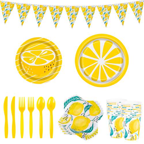 Yellow Lemon Party Supplies Decorations 清新柠檬派对装扮用品
