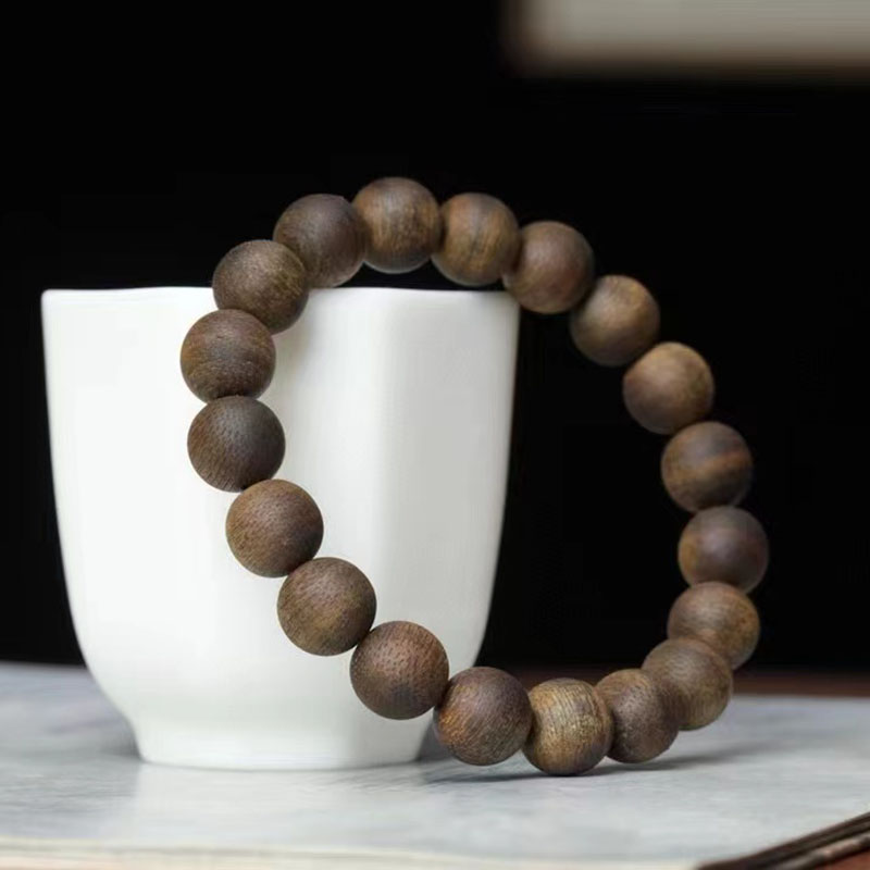 (附鉴定证书)越南芽庄绿棋楠糖结沉香手串沉水级10mm佛珠男女手链