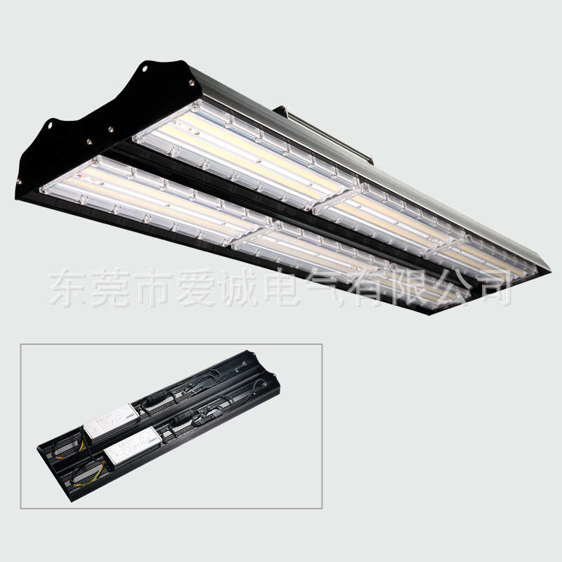 办公室内照明长方形LED工矿灯 100W吊绳线条灯黑色吊灯球场灯批发