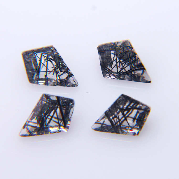 黑发裸 镶嵌 10x7风筝晶石批发宝石均匀配件密戒面 发丝透 首饰半