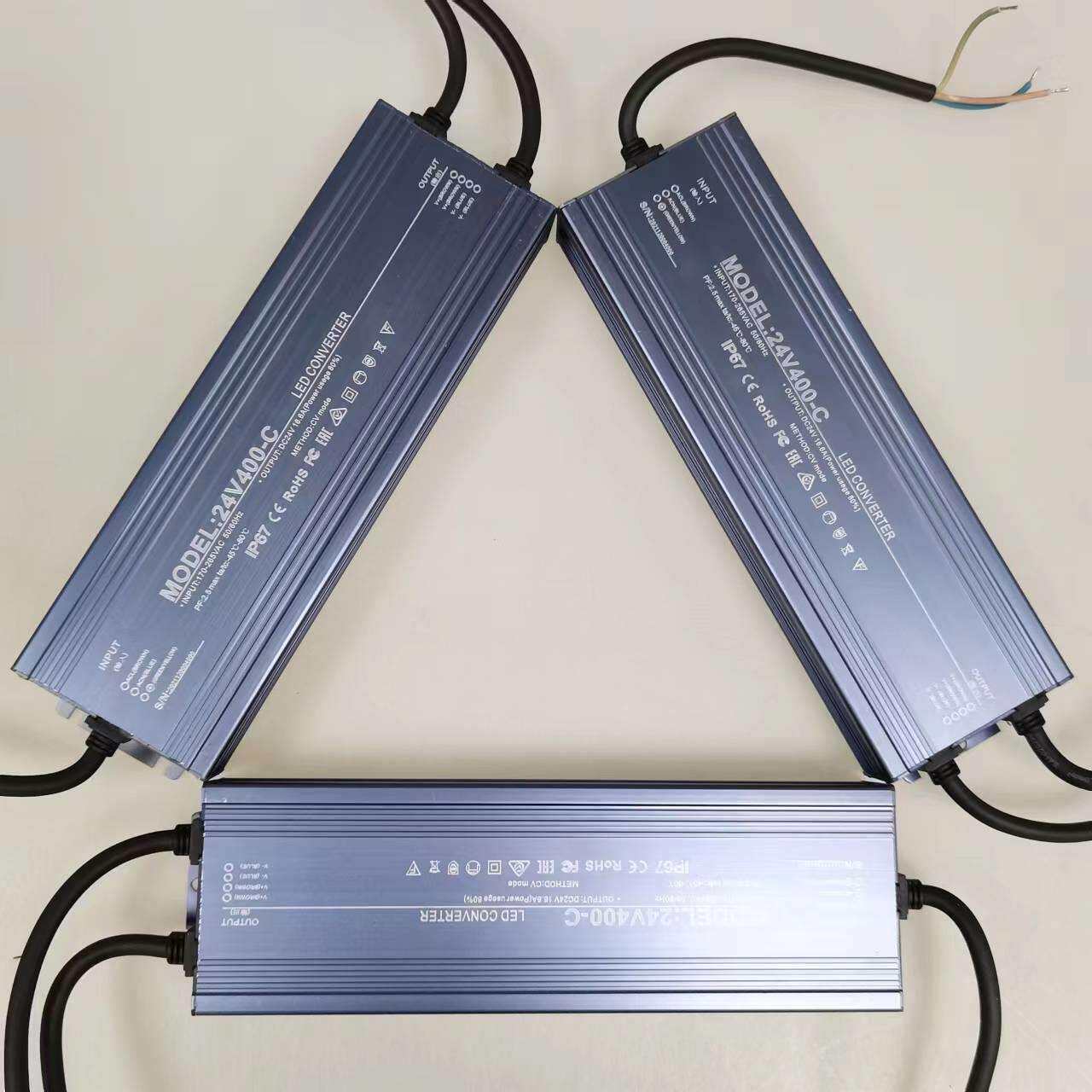 现货DC24V户外防水电源400W开关电源足功率监控16.6A变压器
