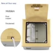 全铜防水地插座 侧插隐藏式 开启式 五孔六孔电源网络RJ45电话地插