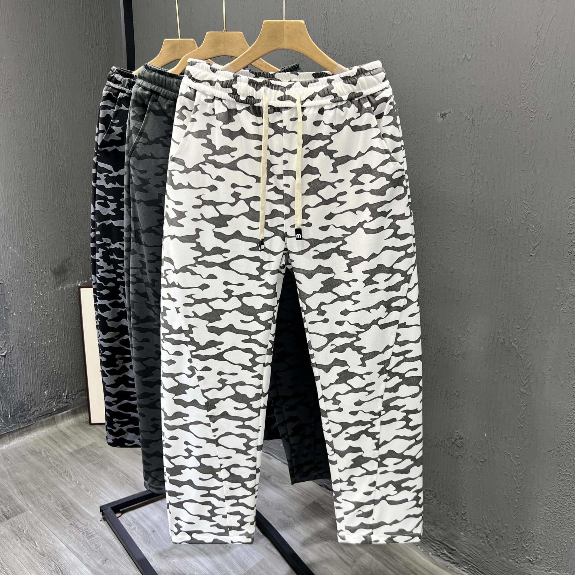『DMXUXM』新品好物~简约色调~新款宽松大码迷彩弯刀百搭休闲裤男