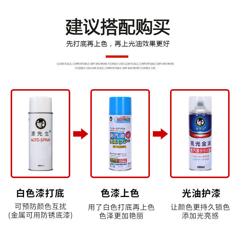 精品黄红色耐汽油漆涂鸦摩托车翻新改色孔雀DIY蓝防腐金属自喷漆