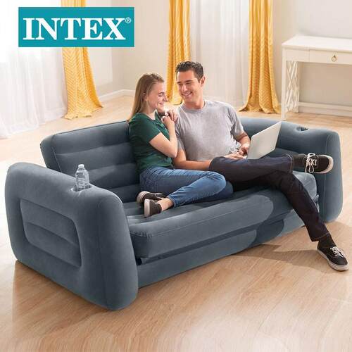 INTEX66552方形双人折叠沙发多功能沙发充气沙发床懒人便捷沙发床