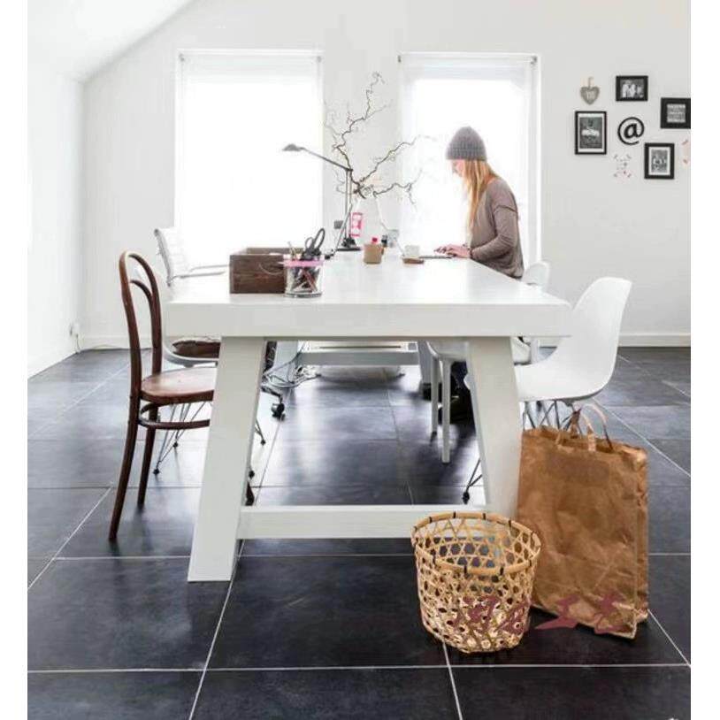 北欧白色实木会议桌工作室办公桌洽谈桌简约现代工作台长方形餐桌