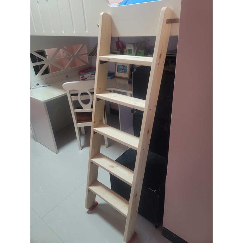 V45O木梯子实木质楼梯家用学生宿舍双层床爬梯阁楼楼梯上下床梯子