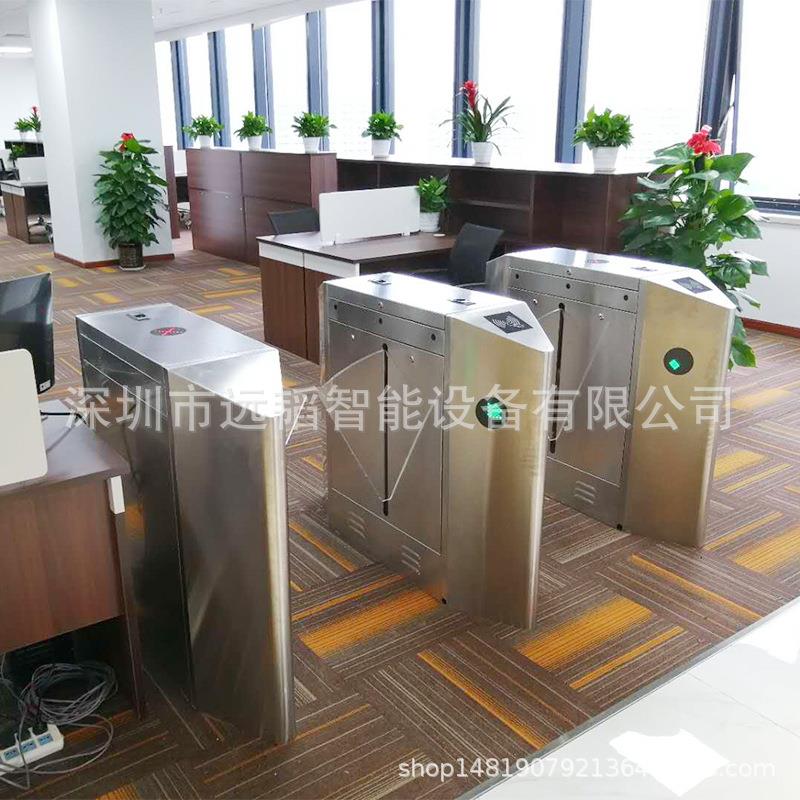 企业指纹考勤通道管理系统小区智能门禁指纹识别尖角翼闸设备工厂