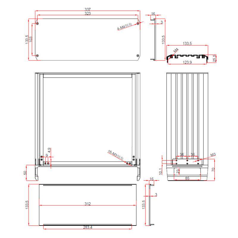 337-3u- 300光端机外盒 车载控制器外壳 pcb工控 铝外壳体