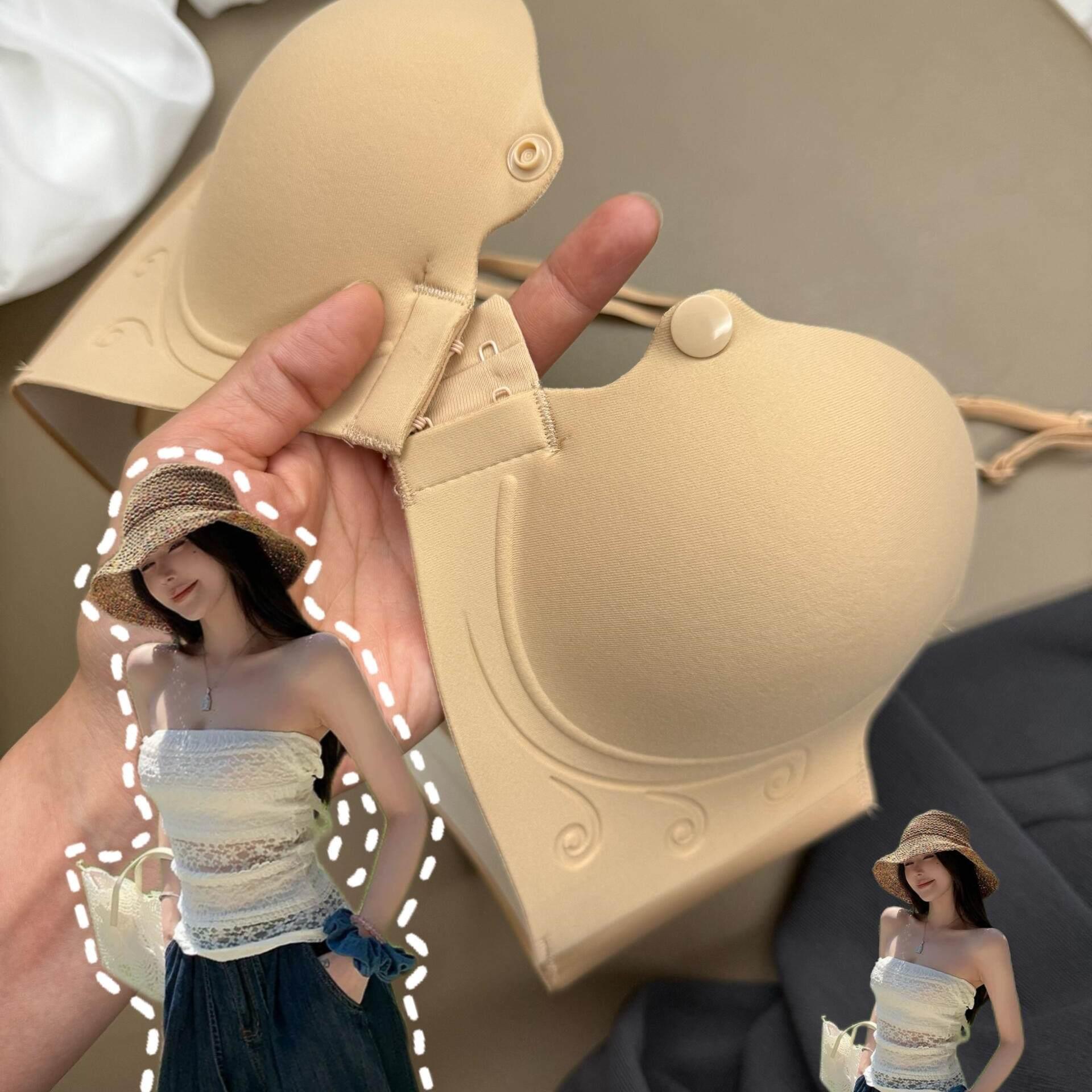 前扣无痕粉底液内衣女小胸聚拢显大美背抹胸防滑无肩带隐形胸罩罩