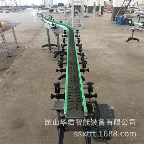 瓶装玻璃瓶塑钢链板输送S弯转弯链板输送设备不锈钢链板输送线