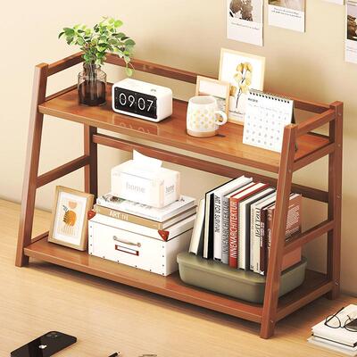 Simple small bookshelf, desktop organizer, multi-level desk,