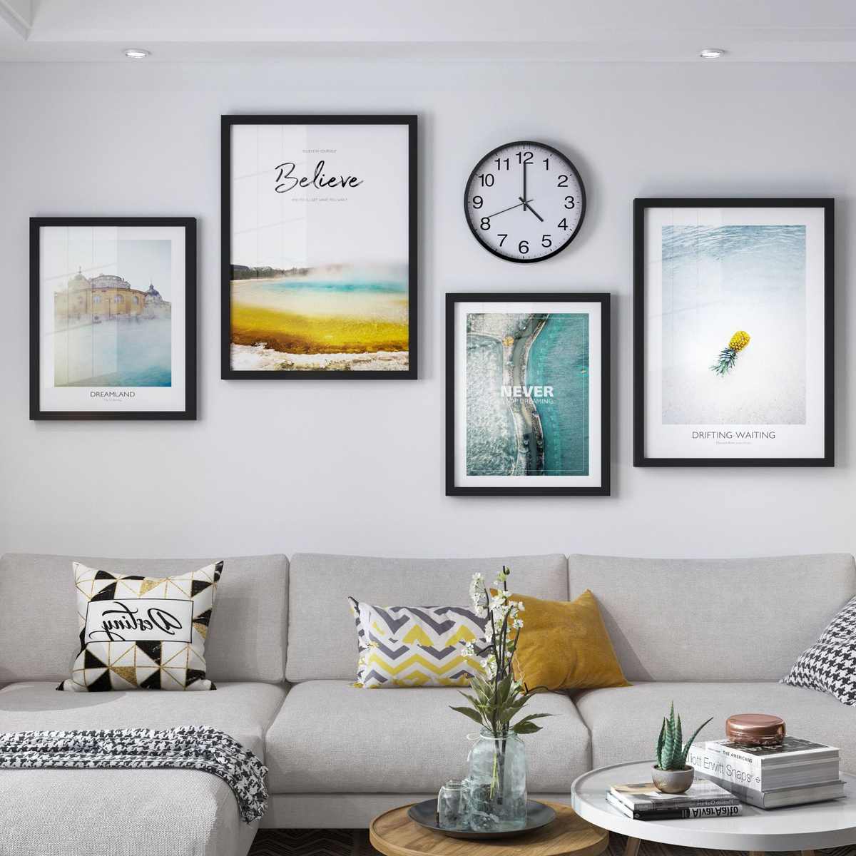 代发照片现代装饰画墙大沙发墙z003尺寸背景挂画海洋实木简约客厅