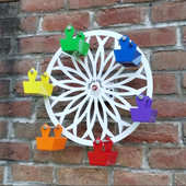 bird 摩天轮喂鸟器Spin the feeder户外花园露台虹色喂鸟器