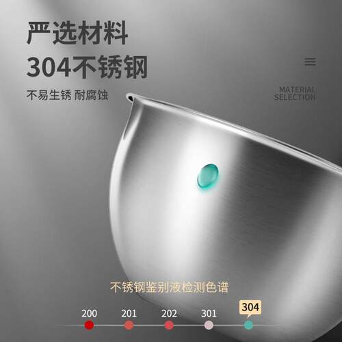 正品加厚304打蛋盆烘焙具家用工加打奶油和面 面洗菜培深圆形不烘