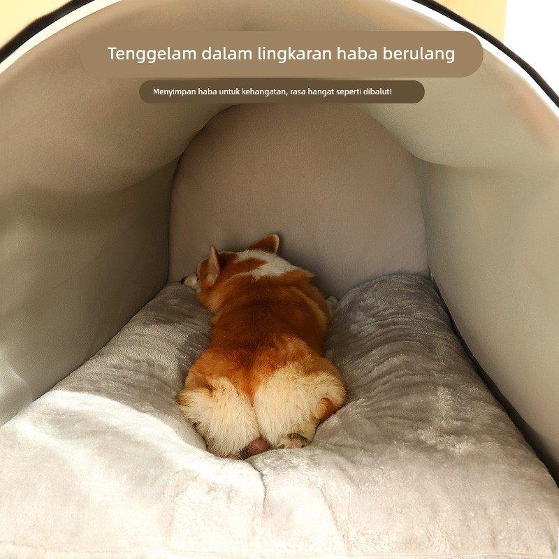 狗窝中大型犬冬季保暖柯基柴犬狗房子封闭式可拆洗垫宠物窝泰迪床