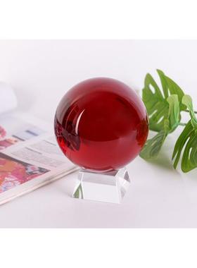 正品精品透明色水晶球摆件圆球公桌客红厅家事居装饰玻璃业鸿办运