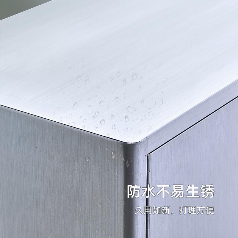 家用多厨房全置不锈钢边柜碗柜橱柜子储物收纳落餐地层带滑轮全不
