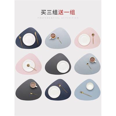 nordic leather table mat western food pad plate cushion