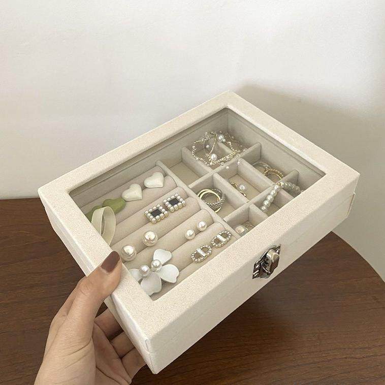 绒布首饰收纳收纳耳钉耳环首饰箱