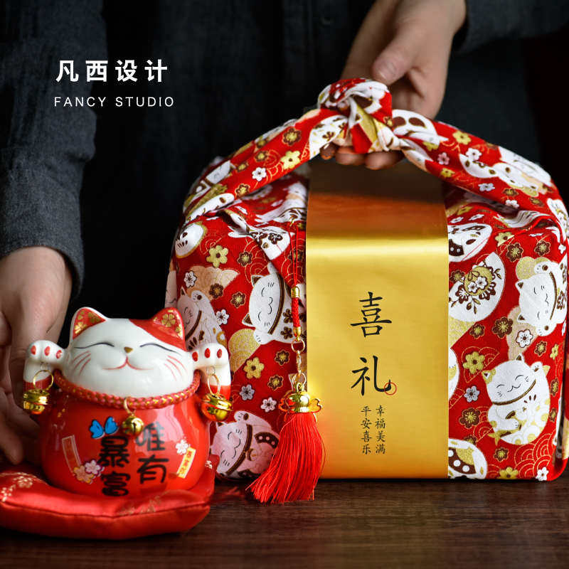 招财猫乔迁新居结婚礼品新婚订婚礼物送新人闺蜜碗筷餐具礼盒套装