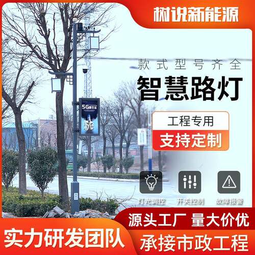 厂家直供智慧路灯5g市政多功能道路灯充电桩LED屏幕显示路灯杆