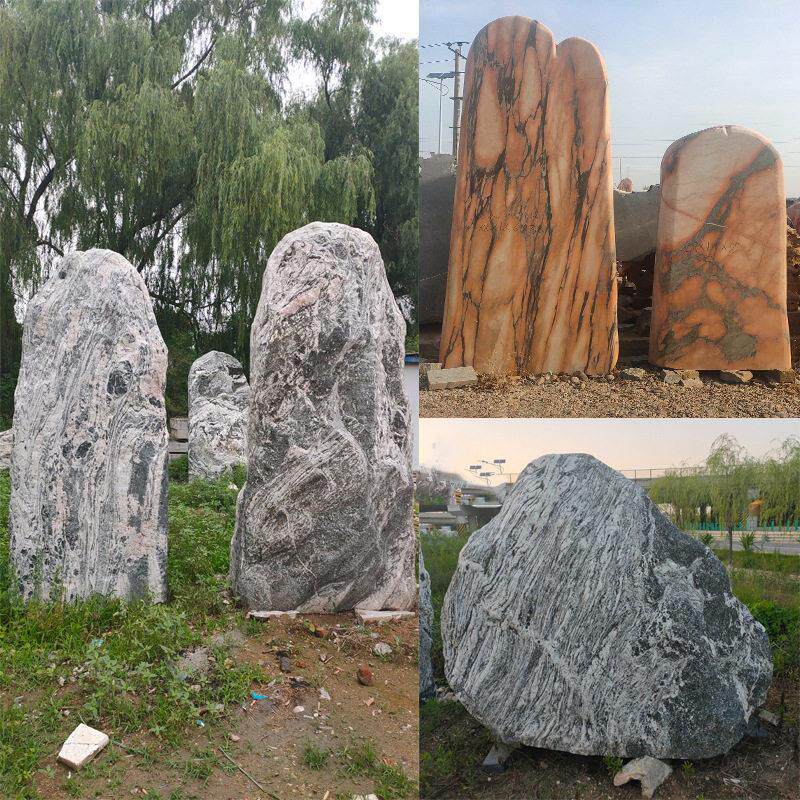 天然景观石大型雪浪石门牌泰山石刻字村标石假山观赏石造景