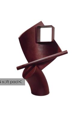 现代简约创意红色抽象几何摆件雕塑样板房客厅展柜桌台面软装饰品