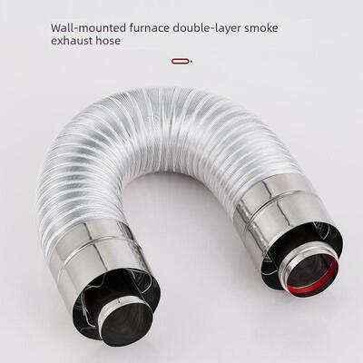 壁挂炉排烟管热水器双层伸缩排气管道100/60铝管加长风管烟筒延长