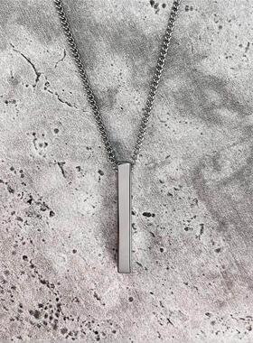 hot classic Rectangle Pendant Necklace men Stainless Steel