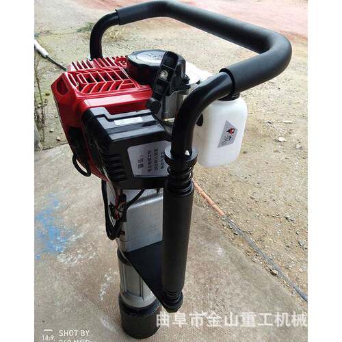 小型手提式汽油打桩机两冲程栽桩设备三角铁栽桩用打桩机