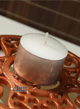 加热明炉餐具无烟无味保温通用茶蜡圆形铝壳白色红色蜡烛2-4小时