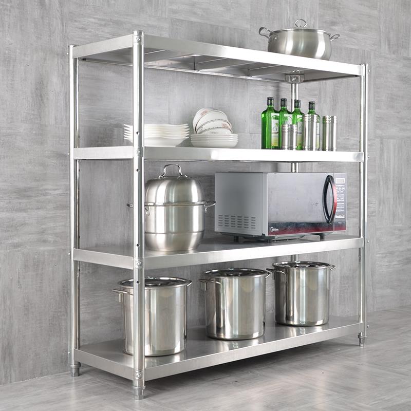 不锈置钢架厨房物储架四层落地式多层烤箱微波F76JJ9J9炉架不绣钢