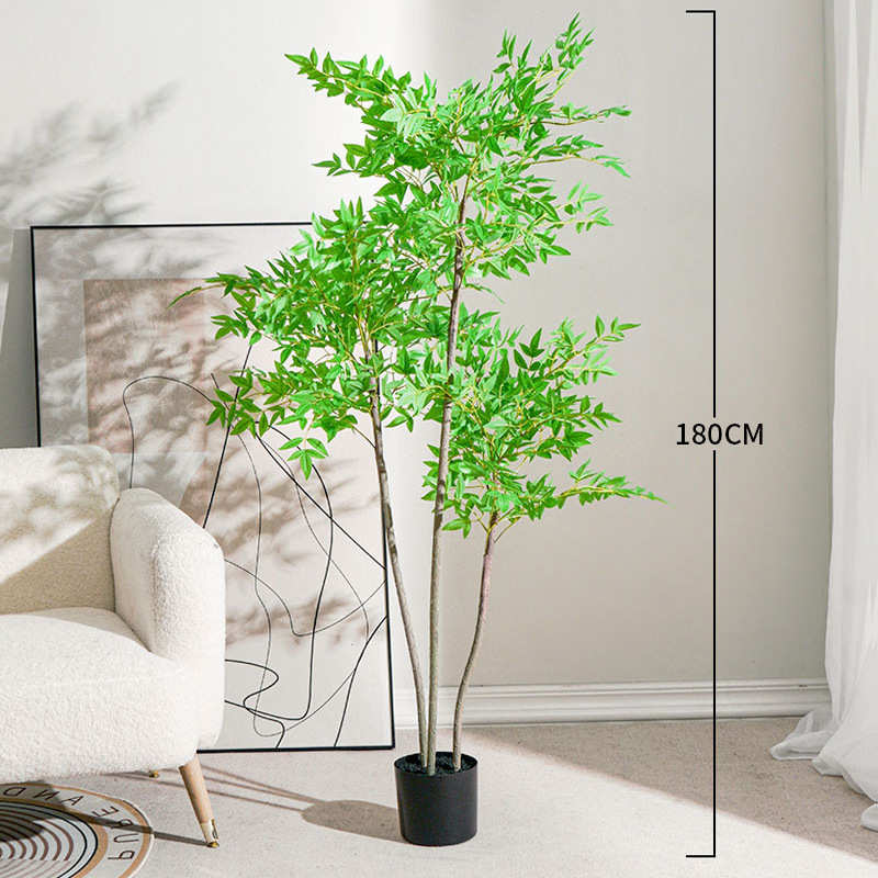 客厅仿生树家居装饰植绿植物沙发仿真摆件盆栽盆景边假落地南天竹