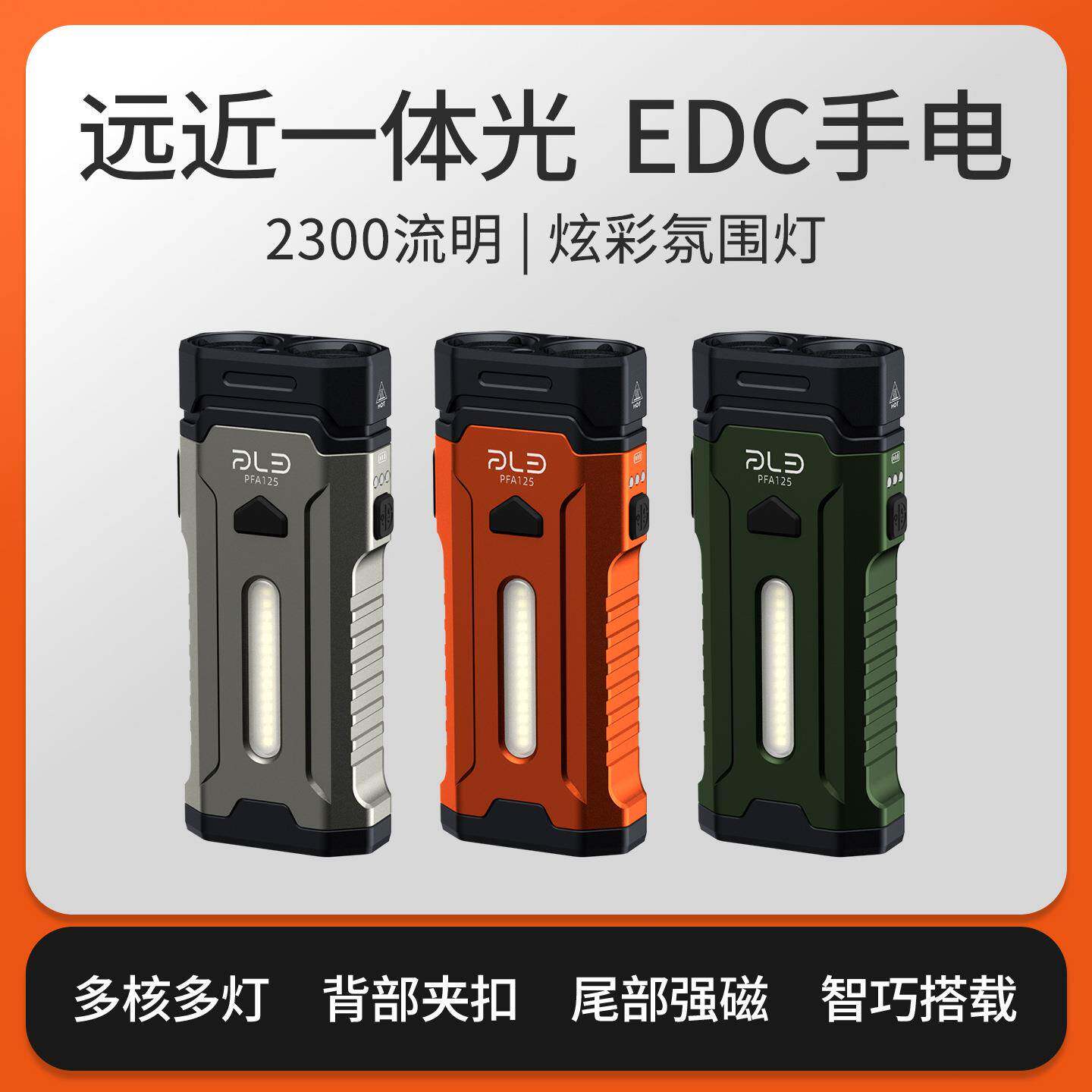 跨境2026新品强光EDC手电筒USB多灯炫彩光源户外源头工厂支持定制
