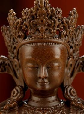 高档工藏传密宗小铜制古便携车式佛像饰品精B级2英寸