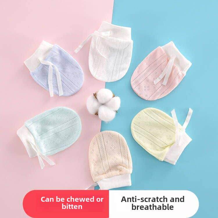婴儿防抓脸手套冬季可啃咬新生儿小宝宝睡觉防冻套手0一3月6